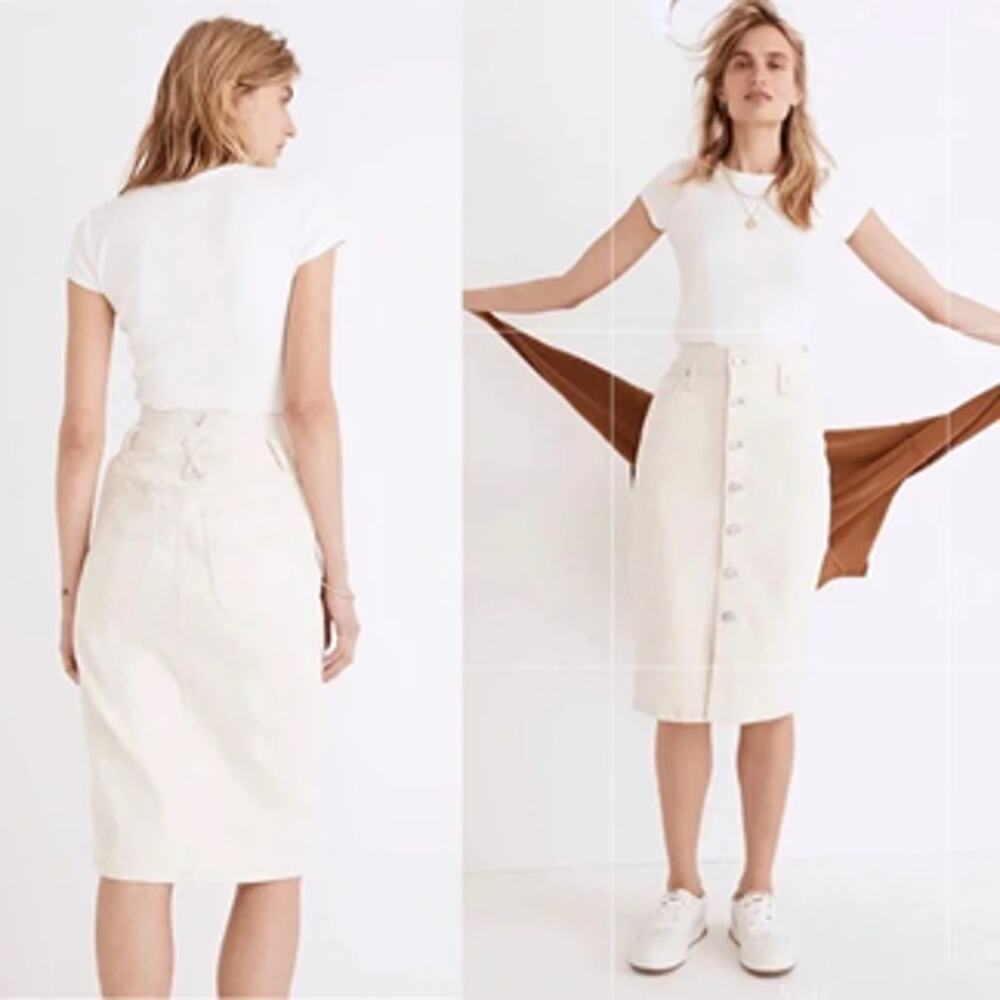 Madewell Denim High-Waist Midi Skirt in Vintage Canvas Wash Western Edition (31)